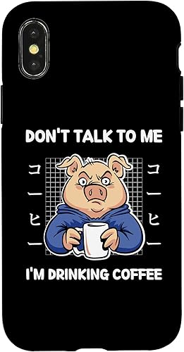 Miniatura 7 de iPhone 12 mini Pig Don't Talk To Me I'm Drinking Coffee Japanese Style Case