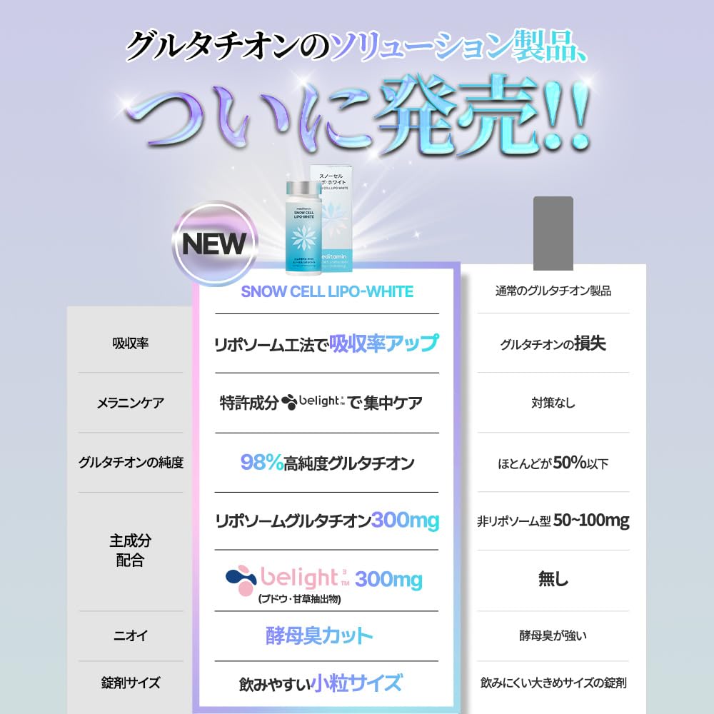 Amazon | 【美容ケアサプリ】 スノーセル リポ・ホワイト 高純度 98