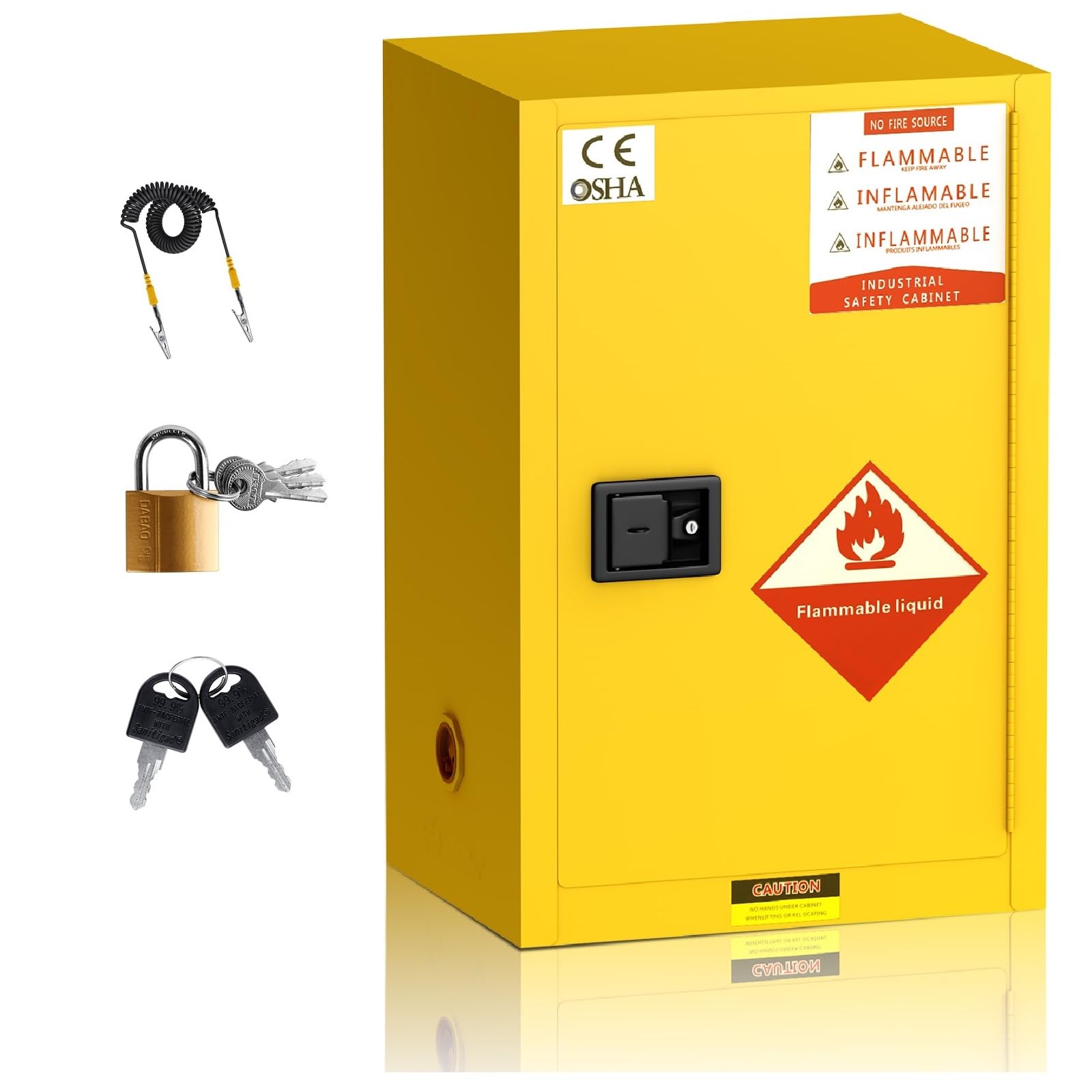 Generic Flammable Cabinet, Industrial Chemical Safety Cabinet, Hazardous Storage Cabinets, for Commercial Industrial and Home Use (35.04"" x 22.83"" x
