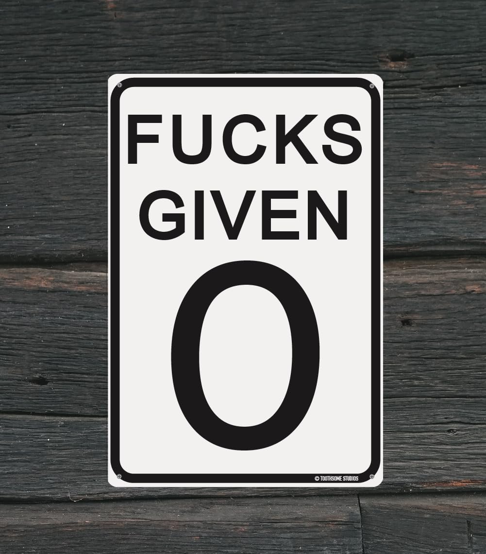 Amazon.com: Zero F*cks Given Funny Speed Limit Parody Tin Sign, 12