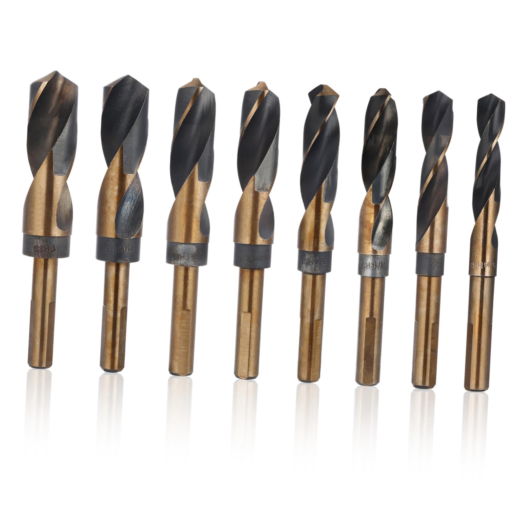 Juego de Brocas para Metal de 8 Piezas, Acero Negro, 14-25mm