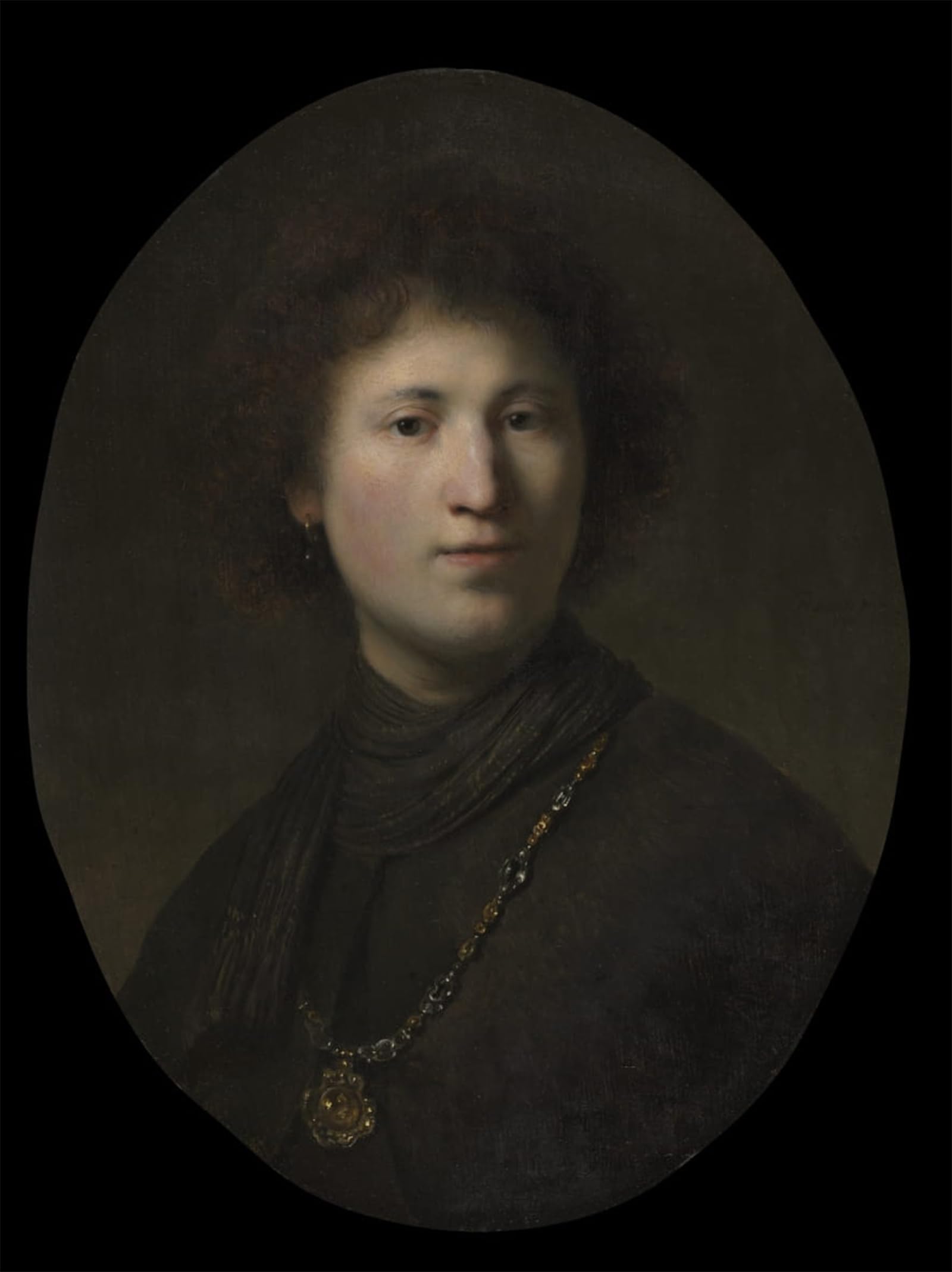 SERENDIPITP Vintage Picture Print on Canvas Wall Art Poster A young man with a chain by Rembrandt van Rijn Artwork Print Poster for Wall Decor 60x90cm