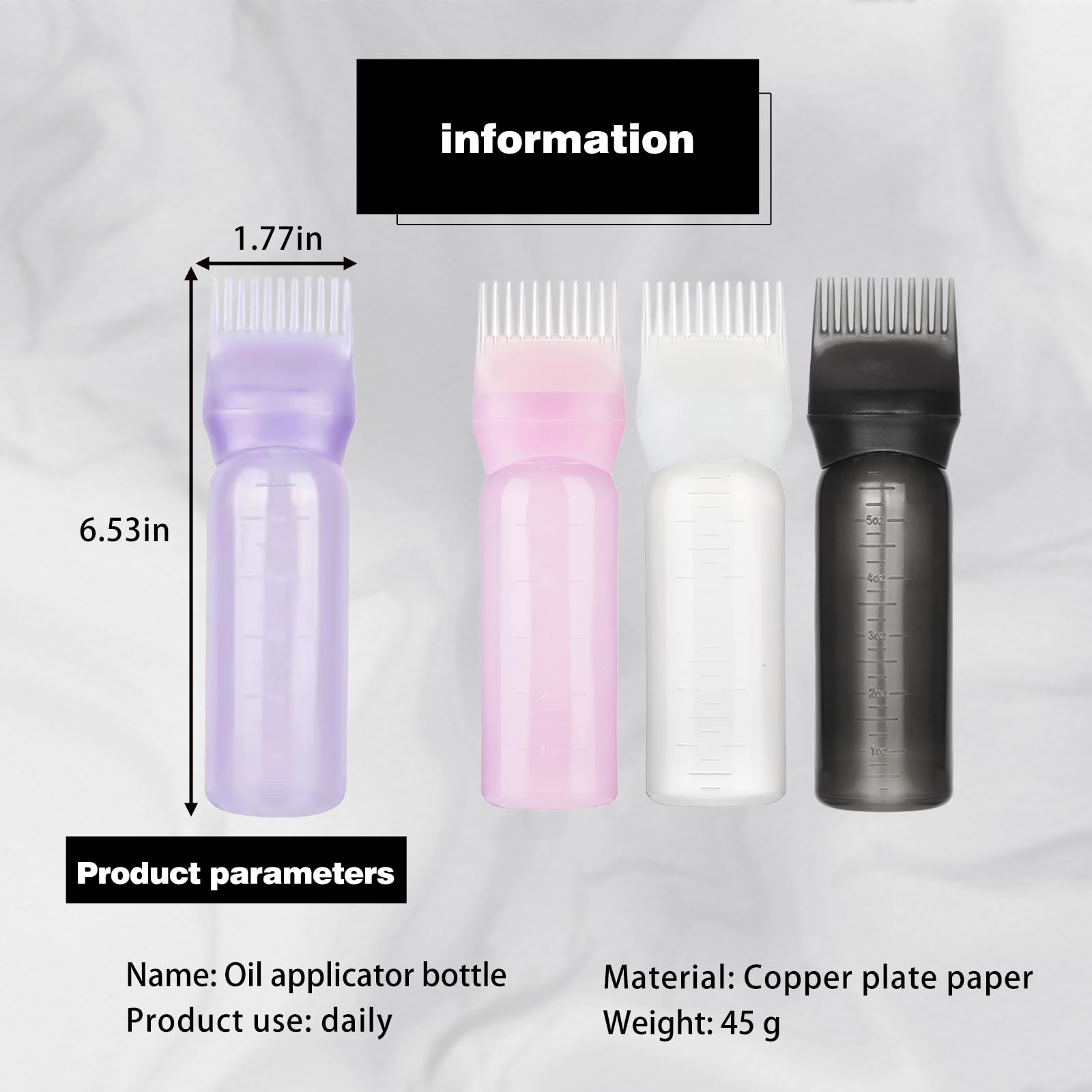 Wurzelkamm Applikatorflasche Für Haarfarbe - Mit Skala, 160ml, Für Friseure & Heimgebrauch