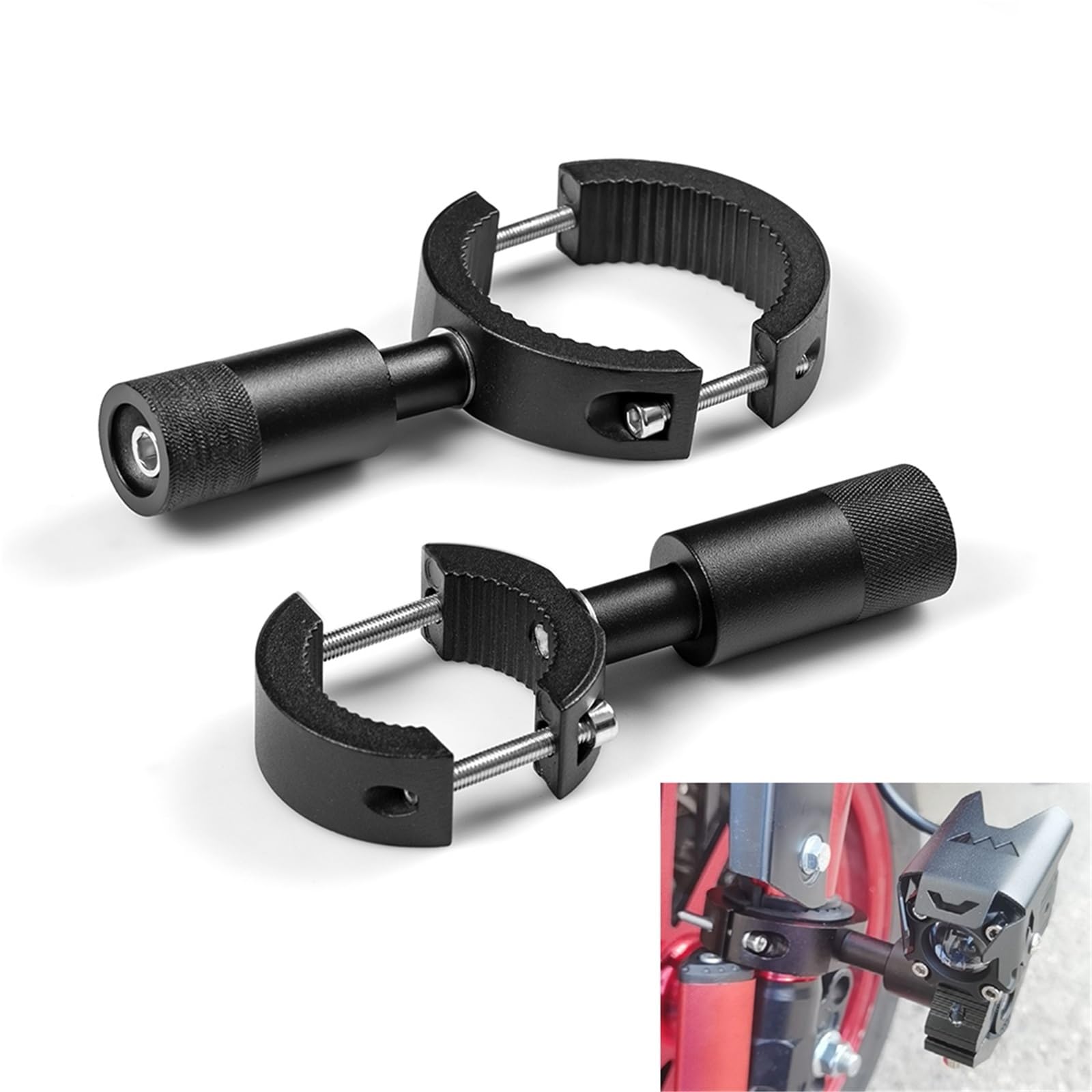 Soporte Montaje Barra Luz Soporte luces antiniebla para motocicleta soporte montaje tubo 20-38mm para faros Moto abrazadera horquilla(38-60mm 2PCS)
