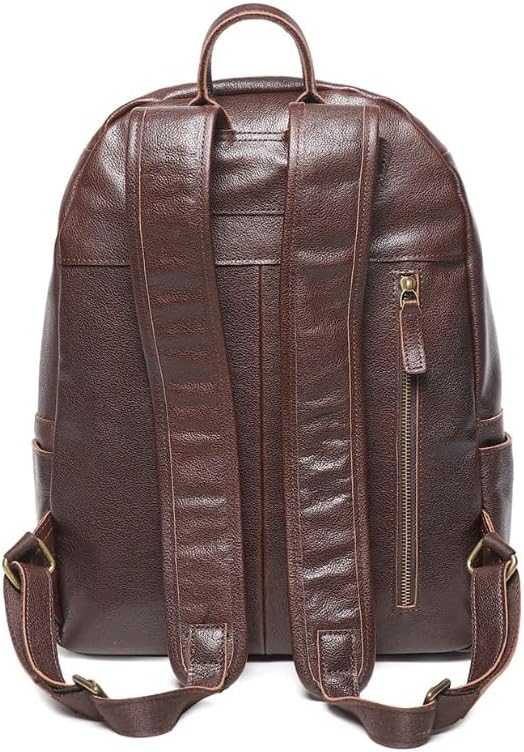 Fashion trend Retro Men's Business Travel Schoolbag with Genuine Leather Large Capacity for Laptops Adult image 3