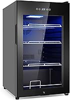 Vista 1 de Beverage Refrigerator 17 inch Wide - 126 Can Beverage Cooler with Glass Door Counter-Top/Freestanding Mini Beverage Beer Fridge Temperature Negro