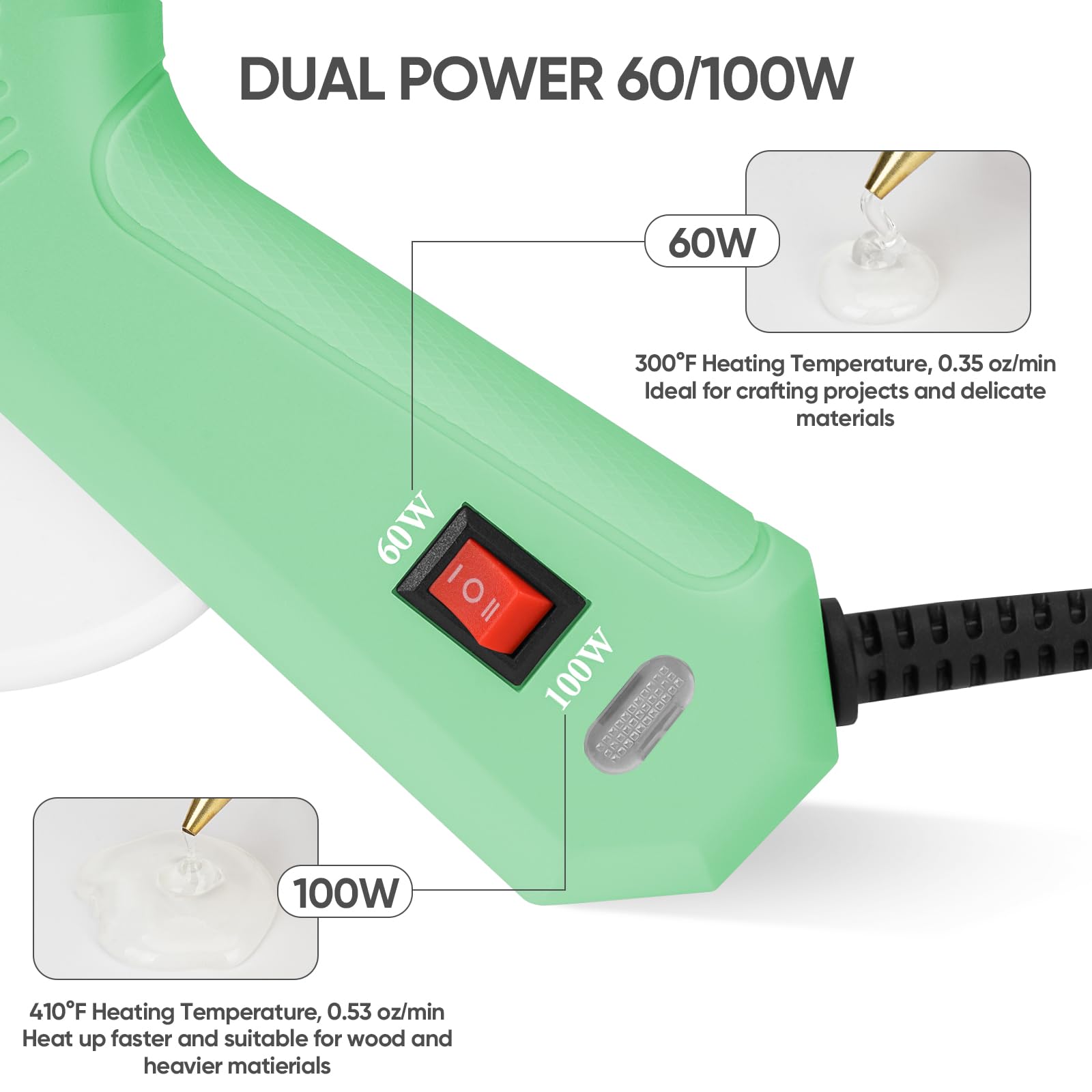 ROMECH Dual Temp Hot Glue Gun - 60/100W -3 ROMECH Dual Temp Hot Glue Gun - 60/100W -3