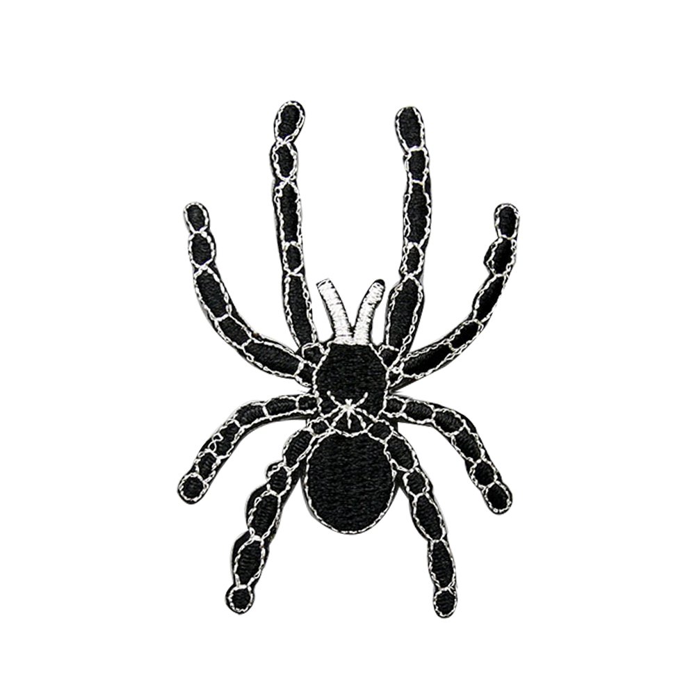 Black Spider Iron-On Patches - Embroidered Halloween Decor, Lot Of 3