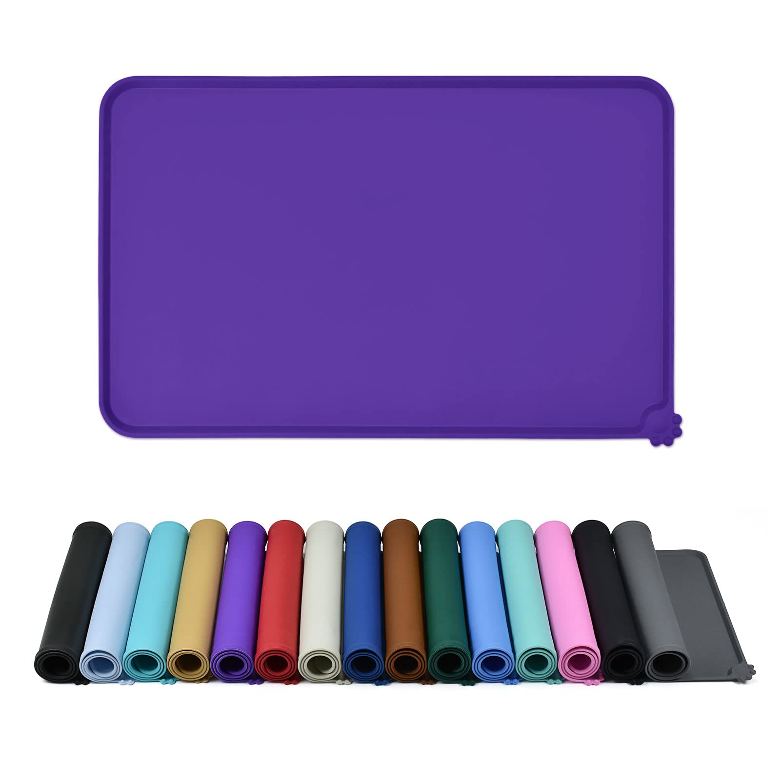 Reopet Silikon-Futtermatten für Haustiere - wasserdichte Hunde- und Katzenplatzmatten mit erhöhten Rändern - Hunde- und Katzennapfmatten - Wählen Größen