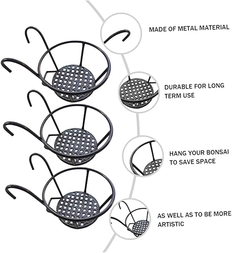 Miniatura 6 de GANAZONO Soporte para macetas de flores, 3 piezas, estante de almacenamiento para macetas, soporte para maceta, estante para flores, bonsái, cesta