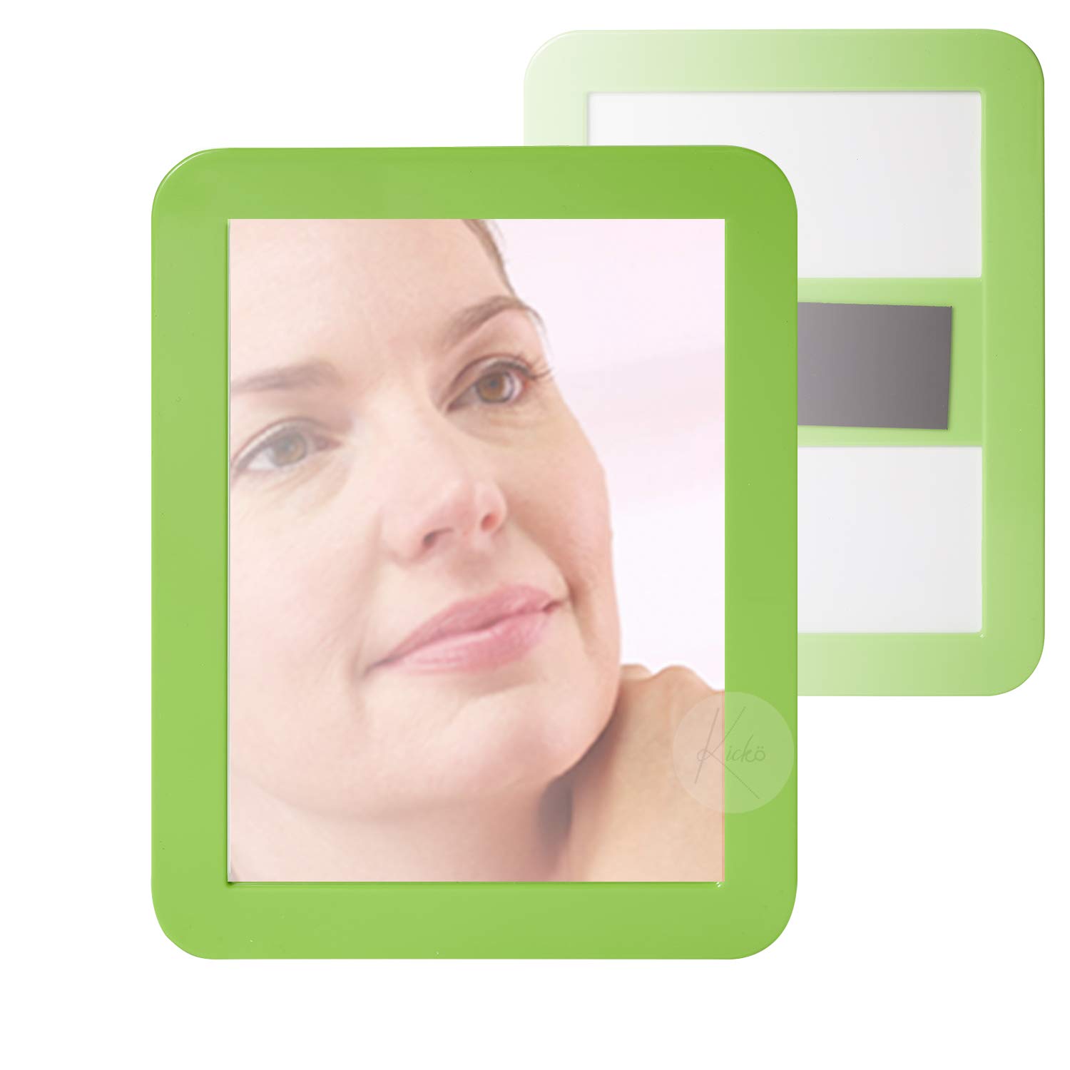 Katzco 5 x 7 Inch Magnetic Mirror - Ideal for School Locker, Refrigerator, Home, Workshop or Office Cabinet (Bright Green)