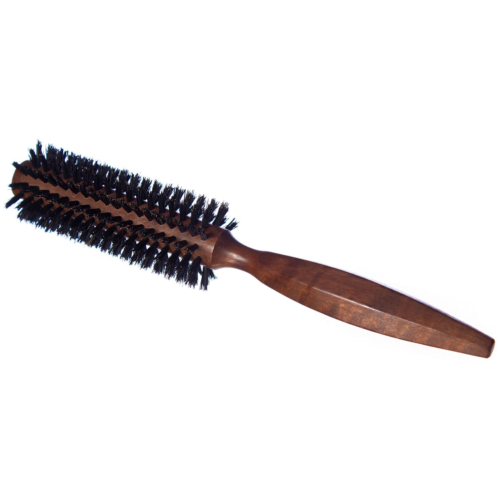 Plisson - Spazzola per capelli Brushing per donne e uomini, 12 file - Spazzola tradizionale, legno naturale, 100% puro setole di cinghiale - Produzione francese