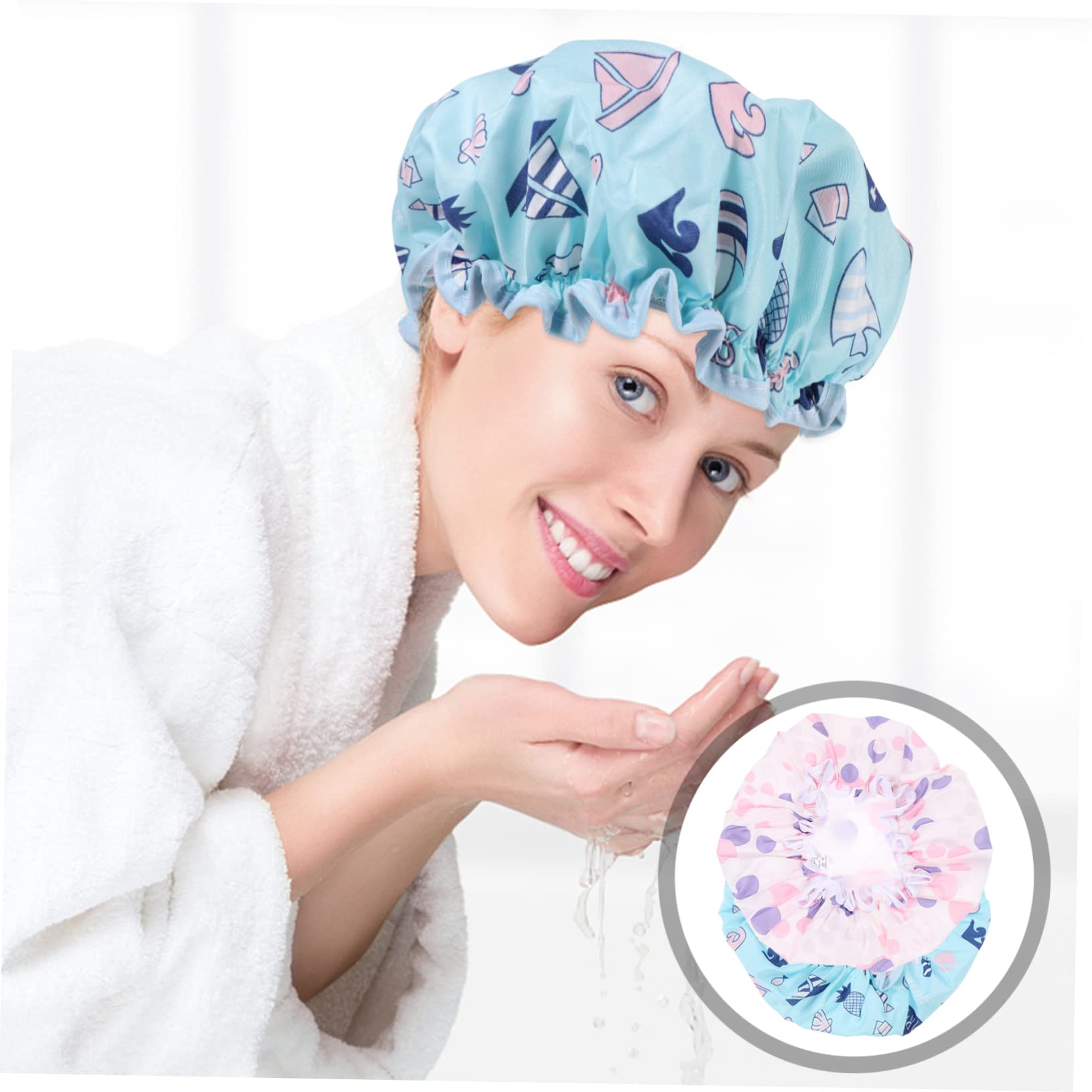 PLAFOPE 6piezas Gorro De Para Mujer Diseño Elástico Protección Del Cabello Para Baño y Spa Mar y Reutilizable y Cómodo
