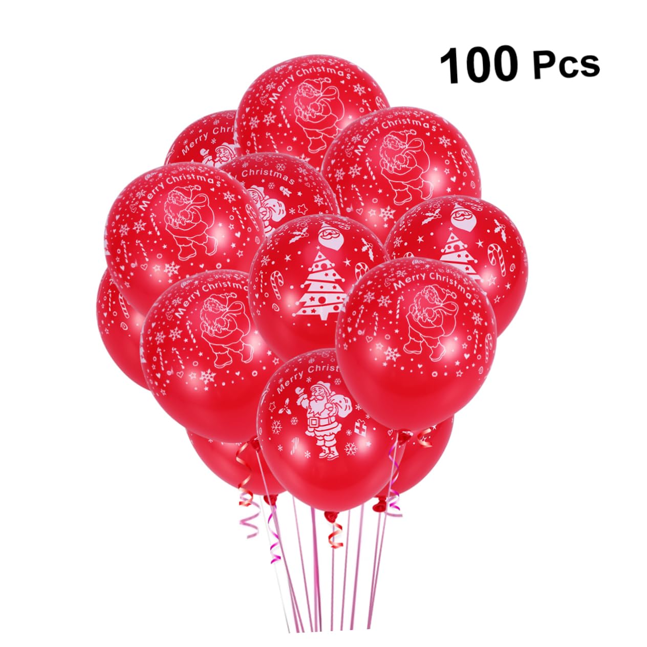 Toyvian 300 Pièces Ballons de fête Ballon Gonflable Ballons gonflables décoration de Noel Decoration Fete Décor de Noël en Latex de décoration de noël Ronds Rouge