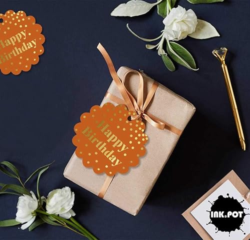 Miniatura 36 de Etiquetas colgantes para botellas de feliz cumpleaños, paquete de 100 unidades Blanco,Aqua Blue,Negro,Azul,Azul turquesa oscuro,Rosa