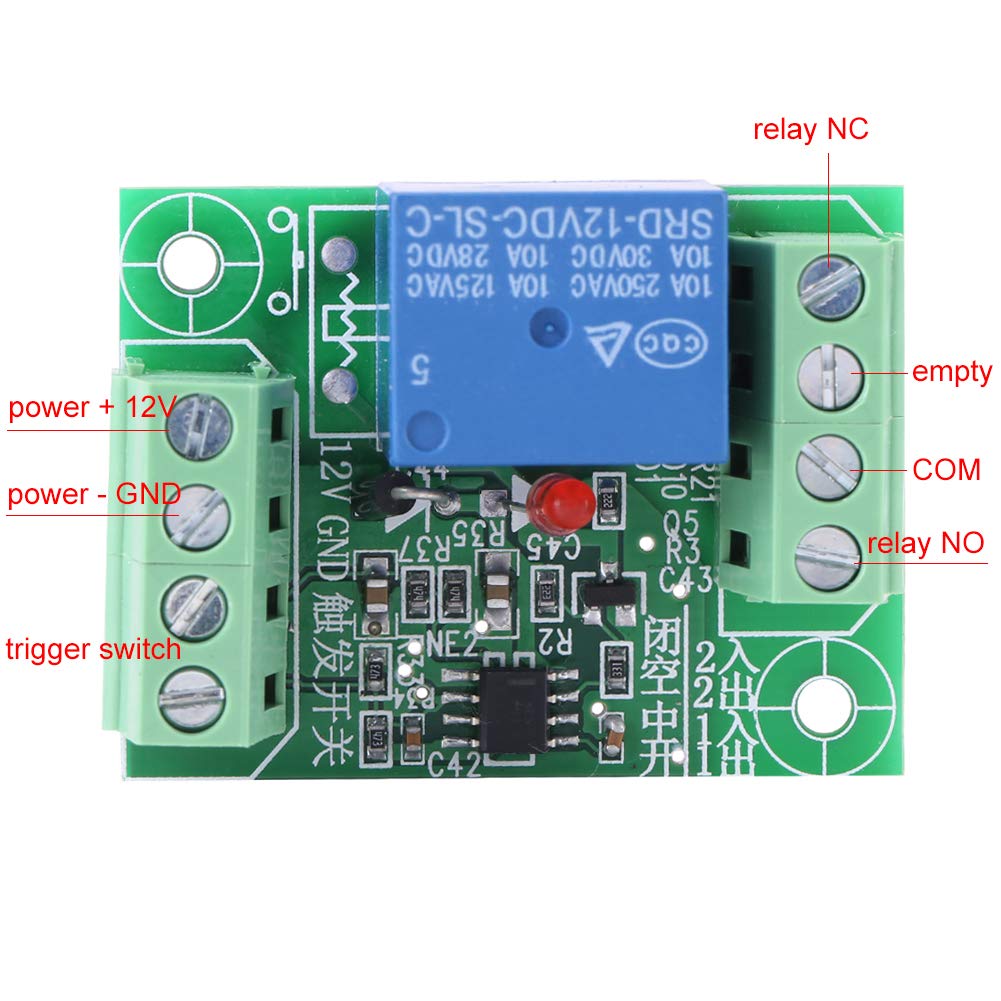 DEWIN Relé 12V, Módulo de Control de Relé de Interruptor de Disparo de Circuito Biestable de Canal único DC 12V