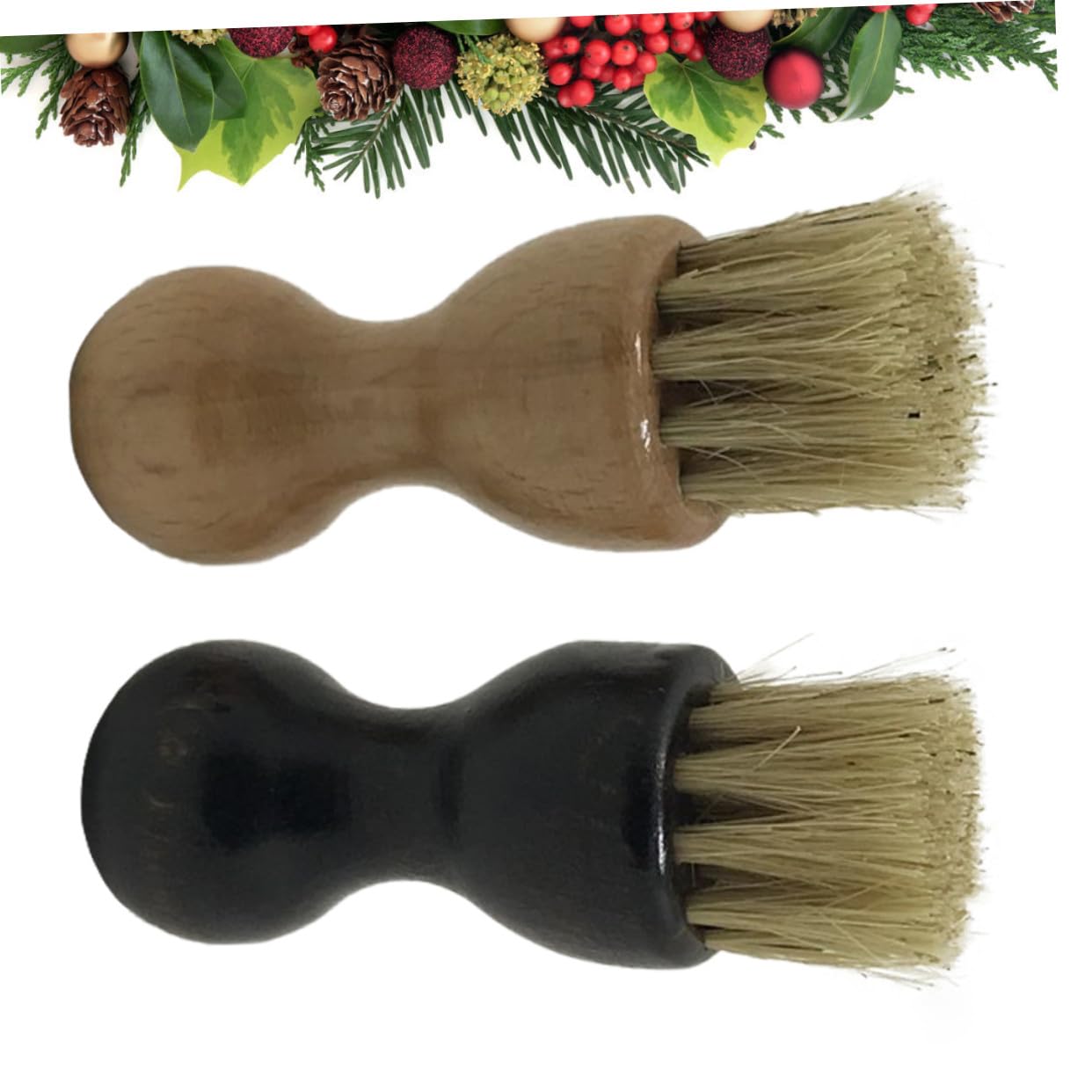 Operitacx 2 Piezas Cepillo para Zapatos de Cerdas Naturales de Madera de Haya Multifuncción para Limpieza y Pulido Oscuro Ligero y Duradero para Hogar
