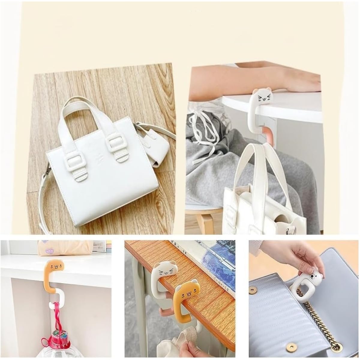 Set 6 Appendiborse Pieghevoli Kurtzy - Gancio Da Tavolo Per Ristoranti, Bar E Uffici - Foto 3