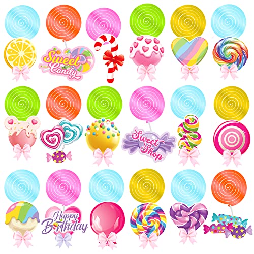 20Pcs Candyland Hanging Swirl Decorations