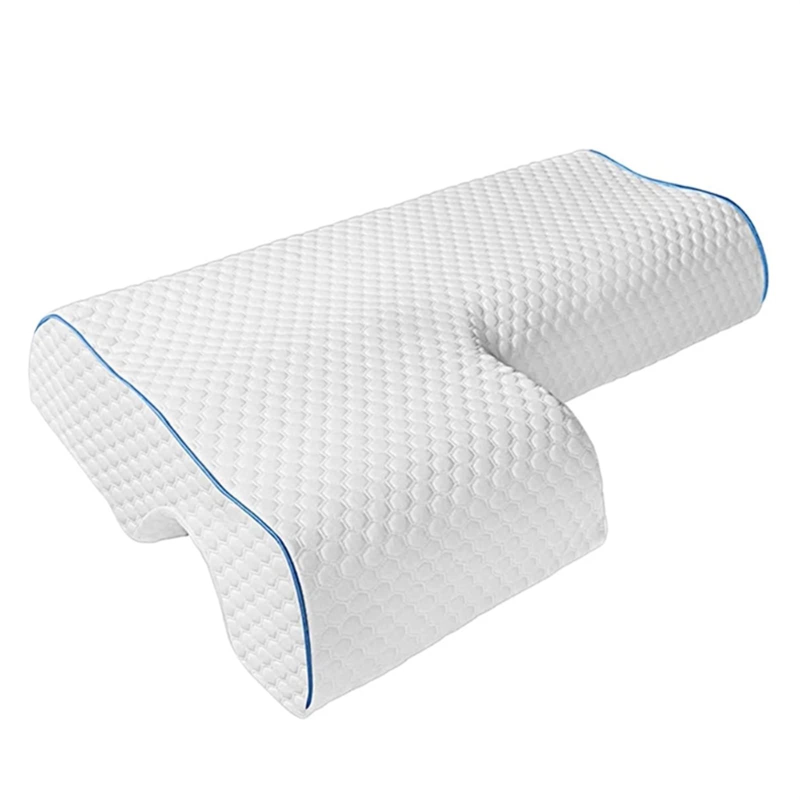 Almohada De Espuma Con Memoria Almohada de espuma viscoelástica Almohada for parejas con reposabrazos Espuma viscoelástica Anti presión de las manos Alivio del dolor de cuello Cojín cervical for dormi