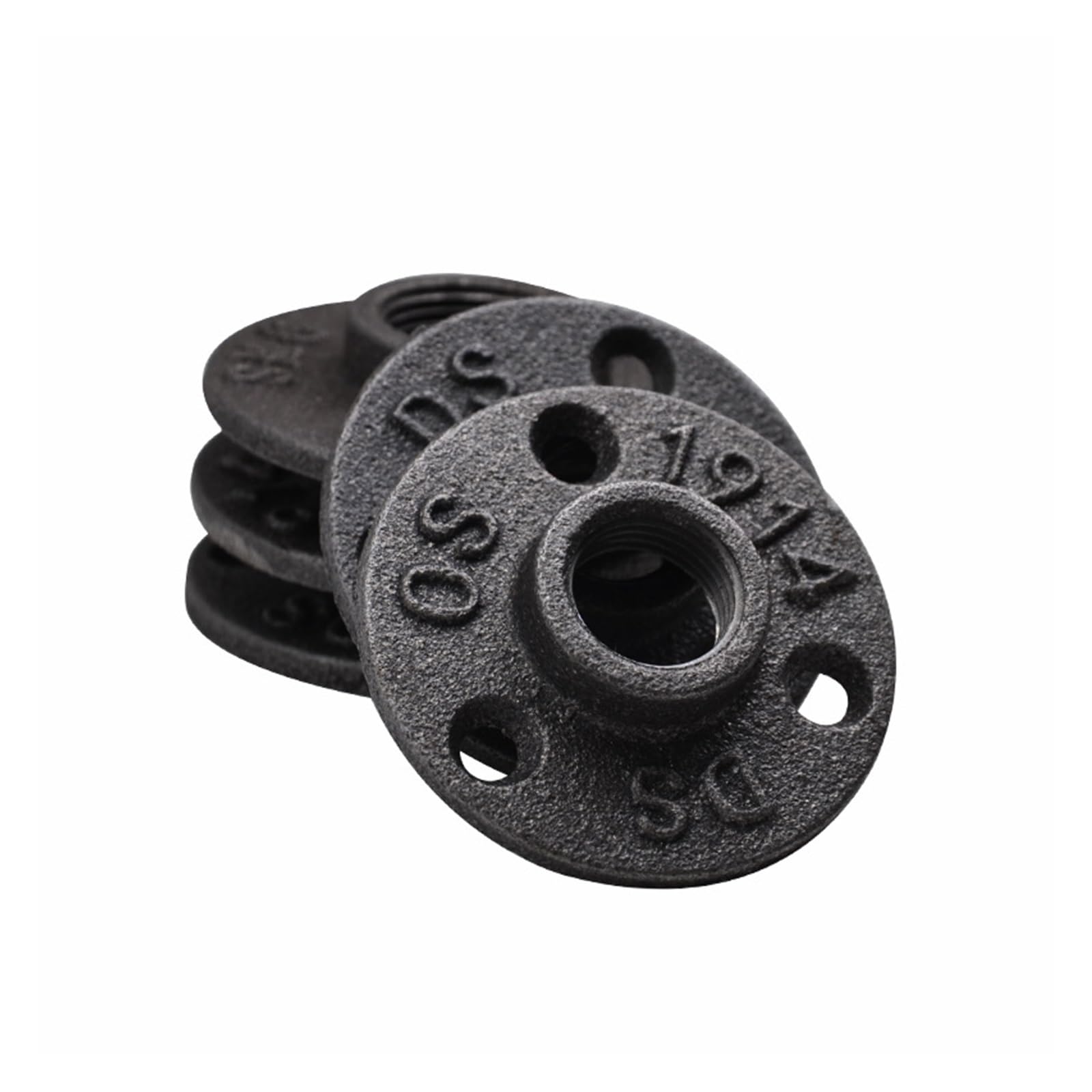Ozliyy Iron Flange 4 Pcs Iron Pipe Fittings Wall Mount Floor Antique Dn15 Dn20 Flange Piece Hardware Tool Cast Flanges Gietijzeren Buisleidingen(,Dn20)