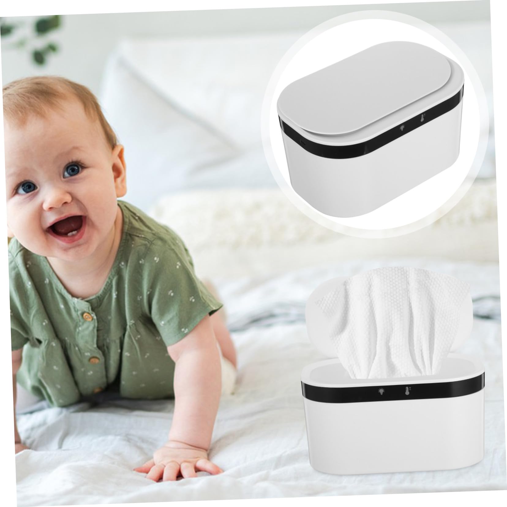 Calentador de Toallitas para Compacto y Portátil Dispensador de Toallitas Húmedas con Calentamiento Rápido Control de Temperatura Constante Opcional Seguro para Cuidado Infantil y