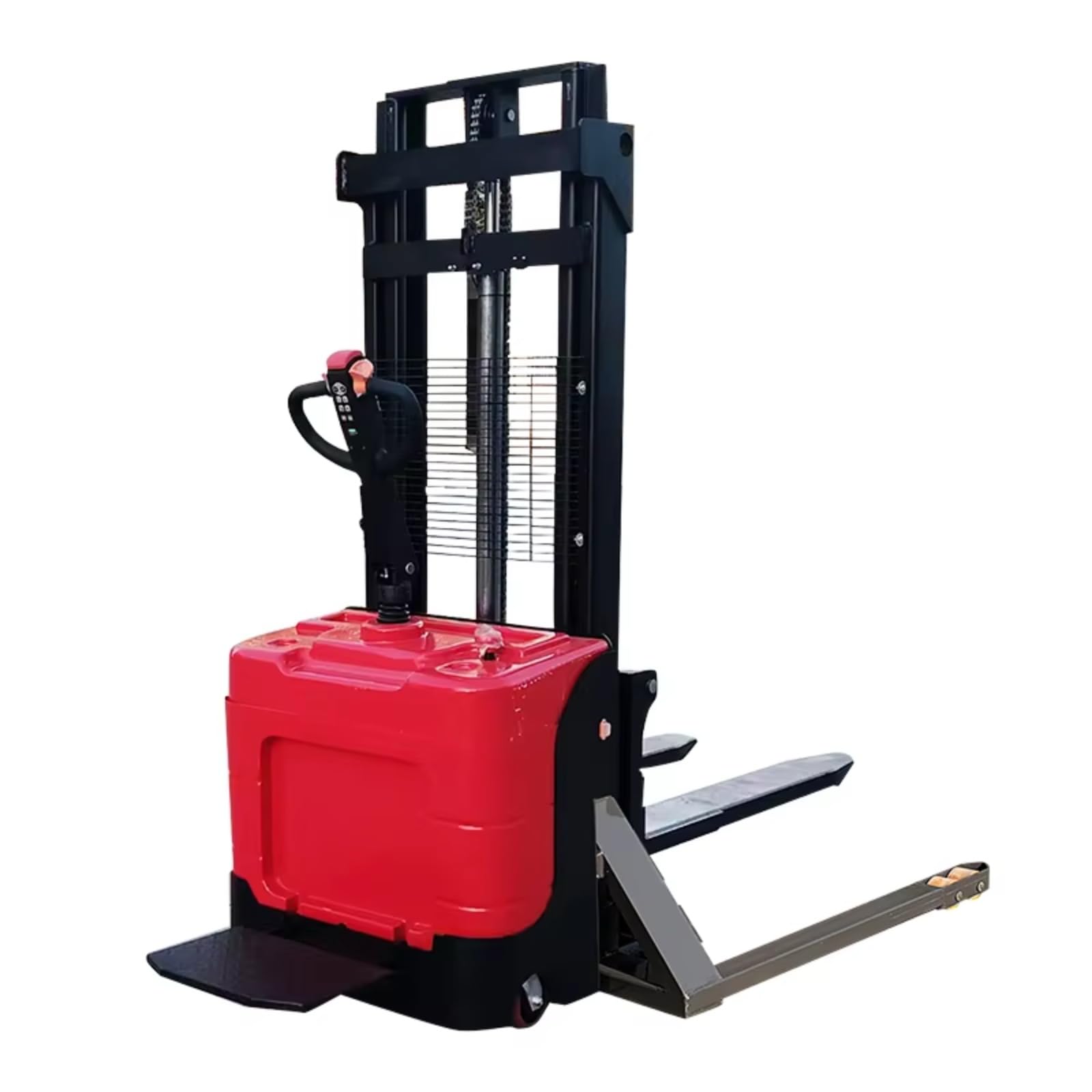 Martinetto per movimentazione pallet per corridoio stretto per logistica di magazzino, attrezzature di sollevamento di carichi industriali con base stabile, strumento di impilamento per officina per