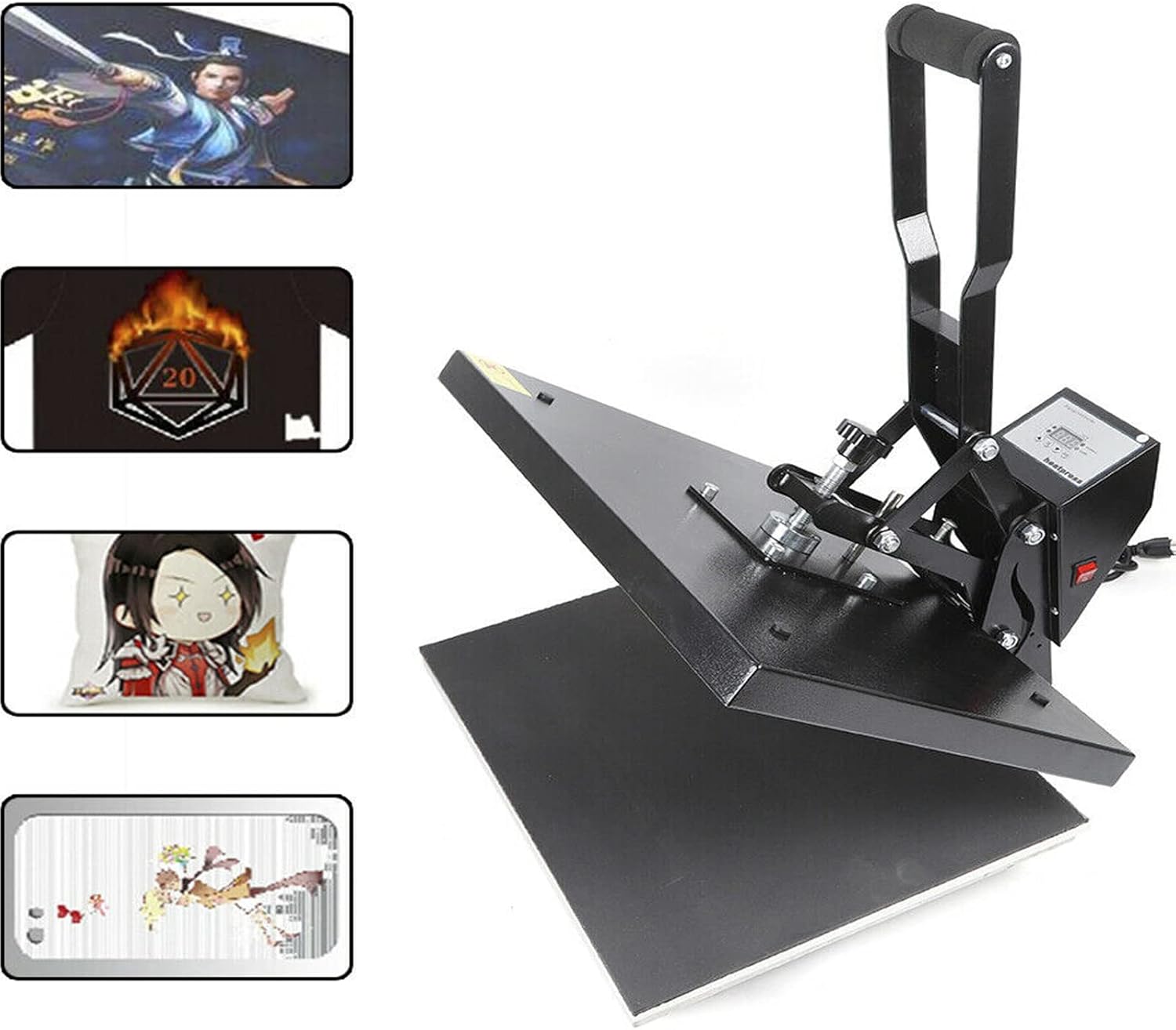 Máquina de Termotransferencia Heat Press 15x19 Pulgadas 1400W