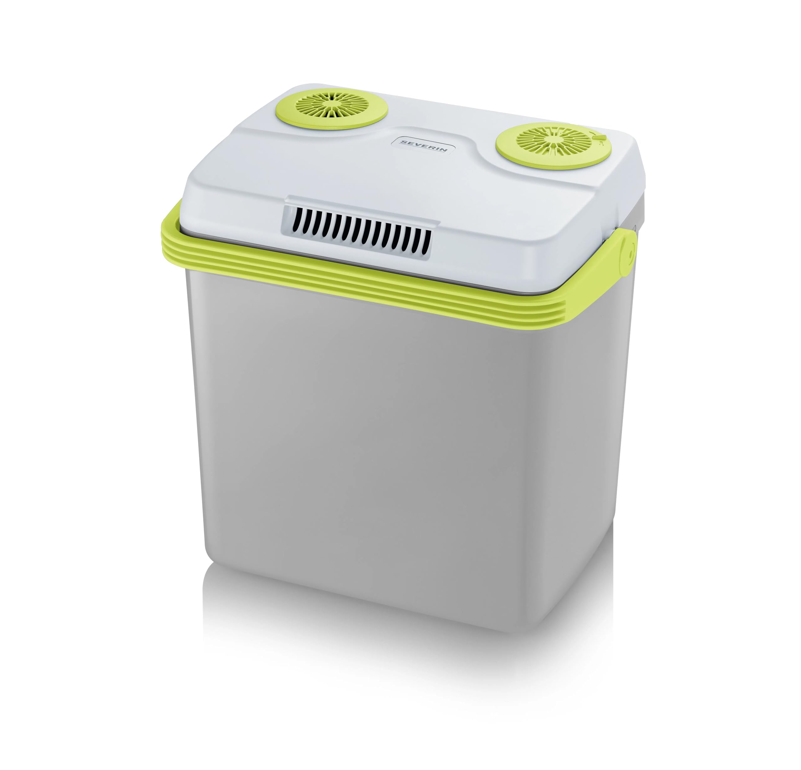 SEVERIN KB 2924 Electric Cool Box with Cooling and Keep Warm Function, 20 L, Includes 2 Power Cables Including 12 V Cigarette Lighter, Green/Grey