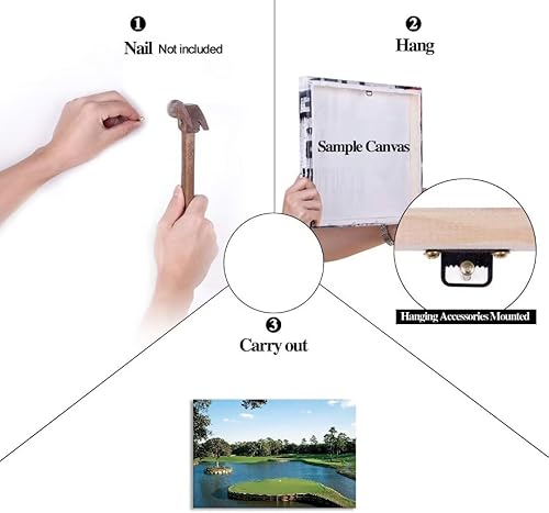 Miniatura 7 de chenchenArt Arte de pared de campo de golf de Estados Unidos, TPC, Sawgrass Golf Course, impresiones en lienzo, decoración de pared de golf para