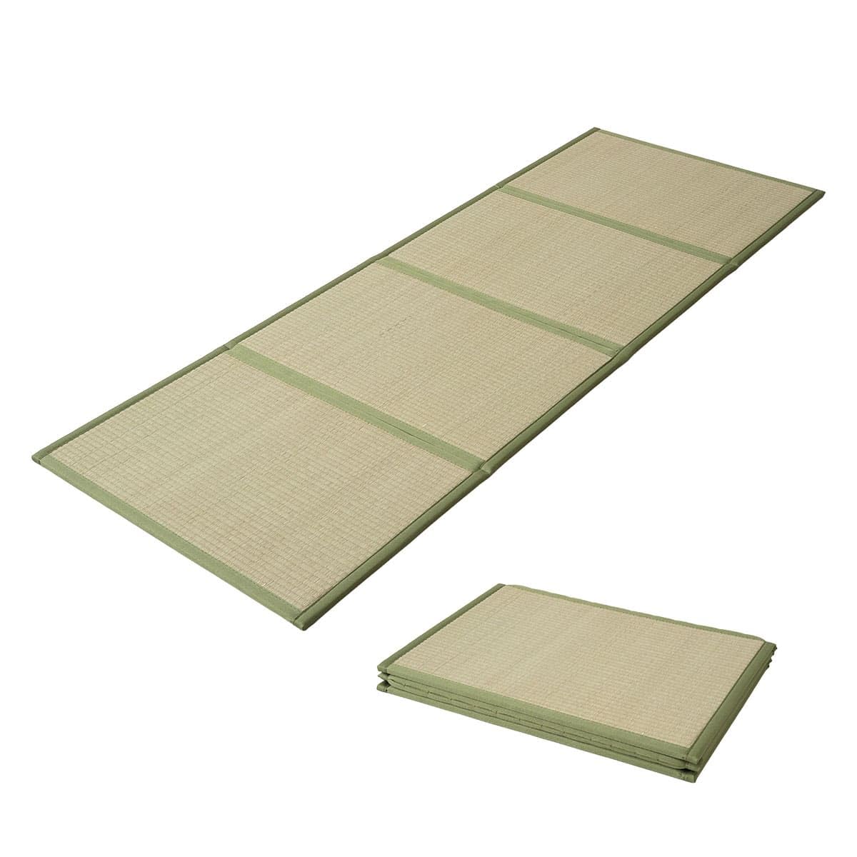 EMOOR Tappetino Tatami Giapponese 90 x 200 cm Erba Naturale (Non Tinta), Materasso Igusa Pieghevole Dormire a Terra Materasso Futon Giapponese Meditazione Yoga Zen