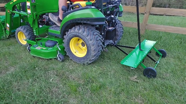 40 Inch Tow Behind Dethatcher & Lawn Sweeper - Dual Function Grass Catcher For Riding Mowers