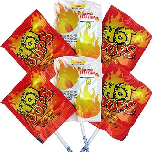 Cima Super Hot Real Chili Infused Hot! Lollipops - 24 Ct. Case