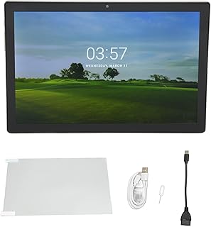 PUSOKEI 10.1 Inch Tablet for Android 10, MTK6735 Octa Core, 6GB RAM 64GB ROM, 5G WIFI 4G LTE Tablet PC, Dual SIM Dual Standby, 8800mAh Battery (Silver)