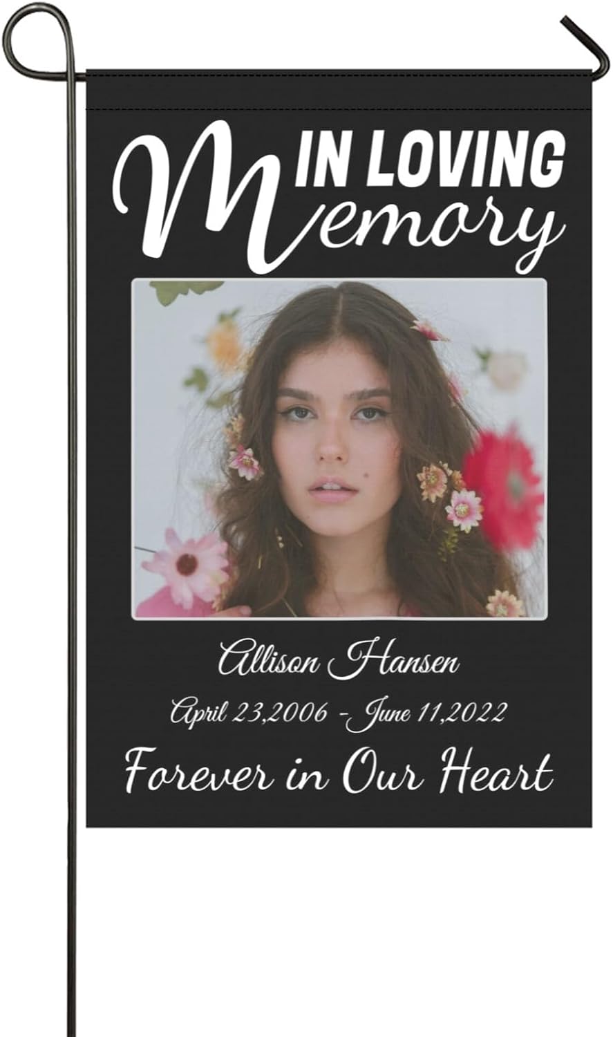 LATHIFA Custom Memorial FlagsPersonalized Garden Flag Banners in Loving Memory