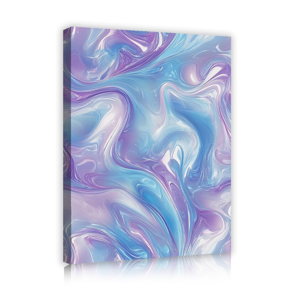 TOANGWALL Liquid Marble Canvas Wall Art Living Room Abstract Swirl Framed Painting Pastel Ocean Wave Art Print for Bedroom Home Office Decor 85x100cm