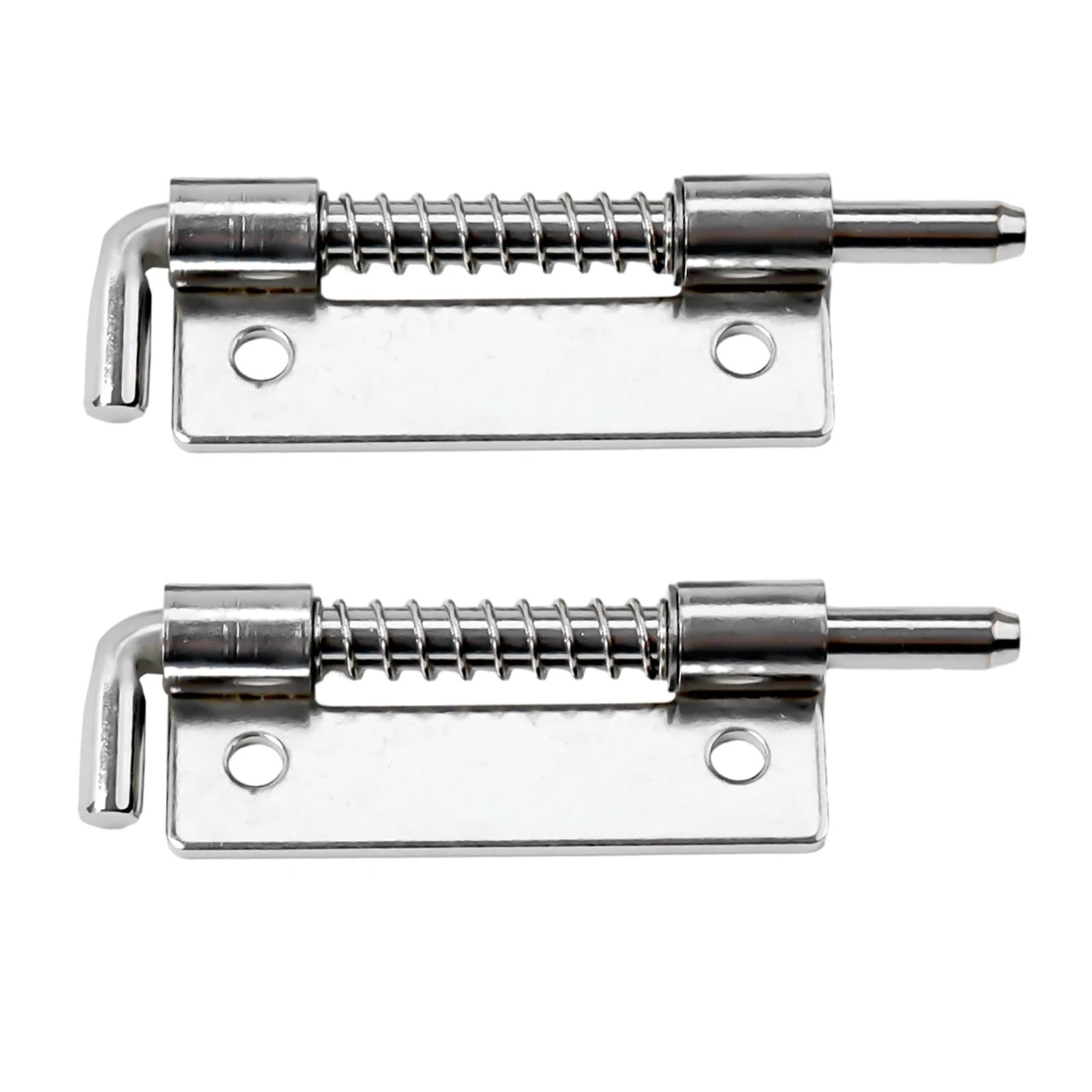 2Pcs Garage Door Lock Latch Spring Stainless Steel Bolts Latches Bolt Hinges Hardware(50MM-Left)