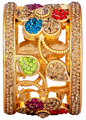 JD'Z COLLECTION Indian Bangles for Women Bollywood Bracelet Bangle Set Beautiful CZ Bangles (Multi, 2.4)