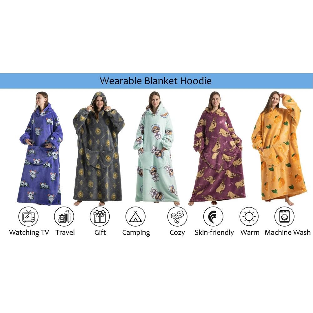 ZBDZSW flanelowy koc z rękawami zimowe bluzy z kapturem bluza ogromny koc do noszenia oversize bluza z kapturem dla kobiet mężczyzn odzież domowa