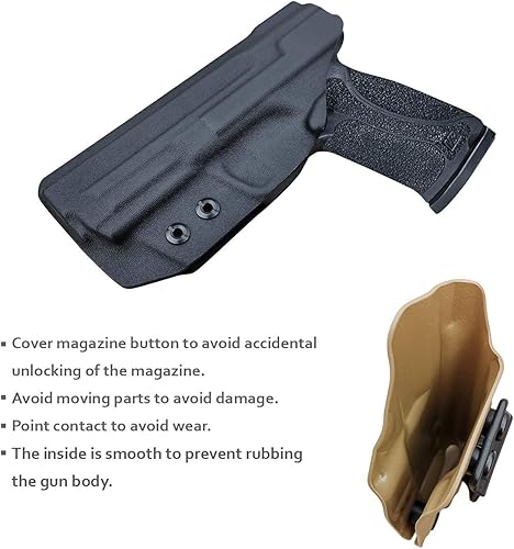 Miniatura 5 de POLE.CRAFT Funda M&P 2.0 IWB Kydex Holster Ajuste Smith & Wesson M&P 0.354 in M2.0 4"4.25" Pistola con seguridad para el pulgar - Cintura interior