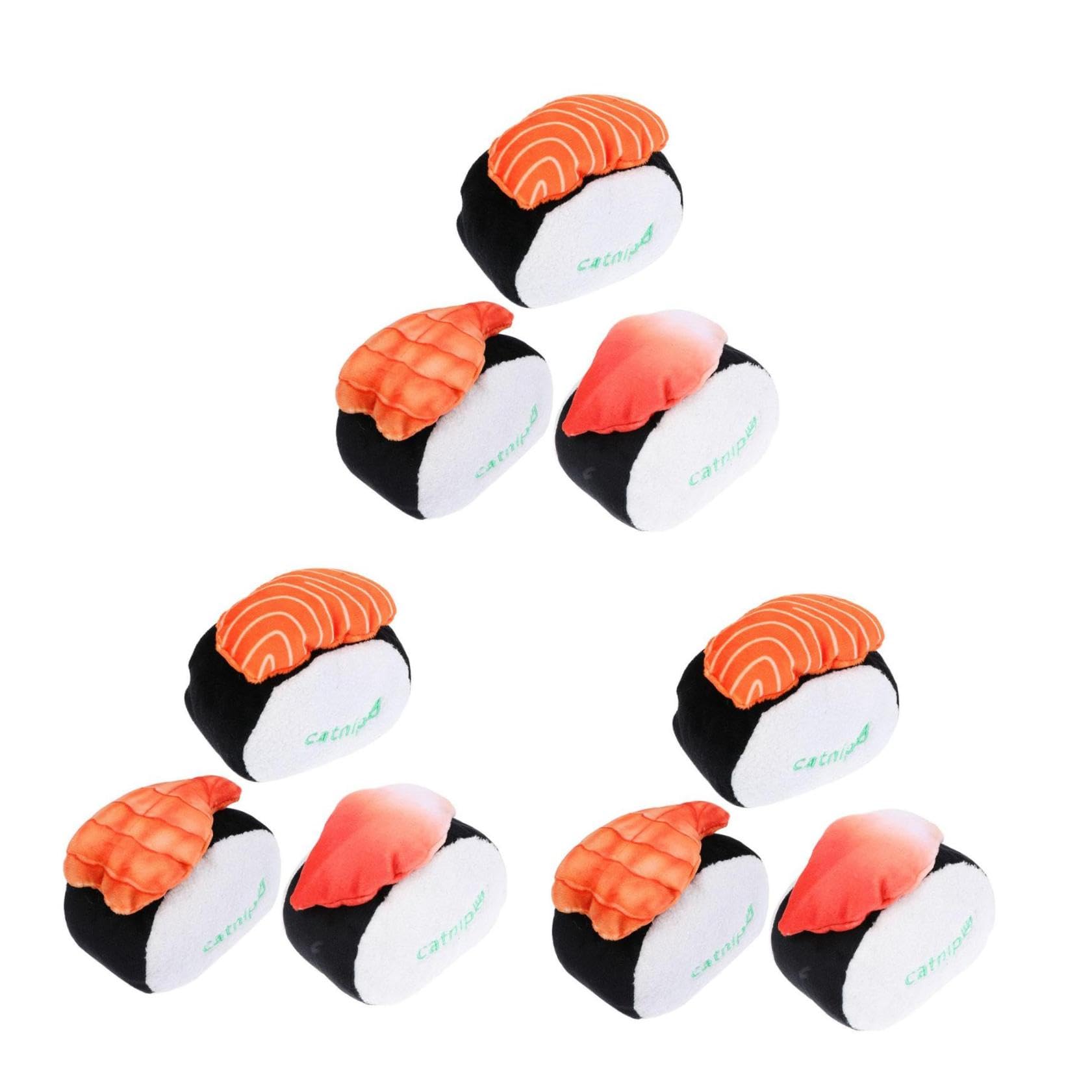 Yardwe 9pièces Jouets Peluche Catnip pour Chat Jouets à Mordre Squeaky Et Molar pour Kittens De Sushi Coquille Crevettes
