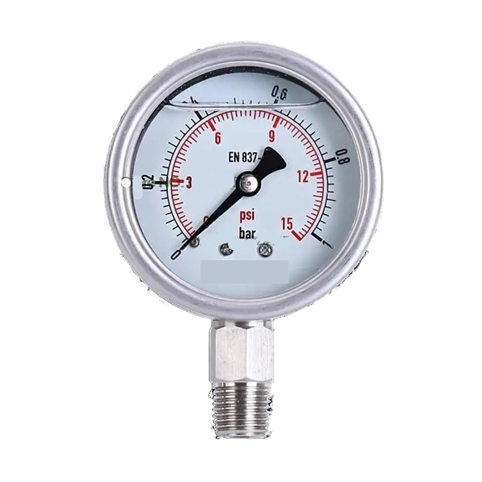 Manómetro de presión Totalmente de Acero Inoxidable EN-837 YN60BF Resistente a la corrosión y a Altas temperaturas (250 Bar, 25 MPa)