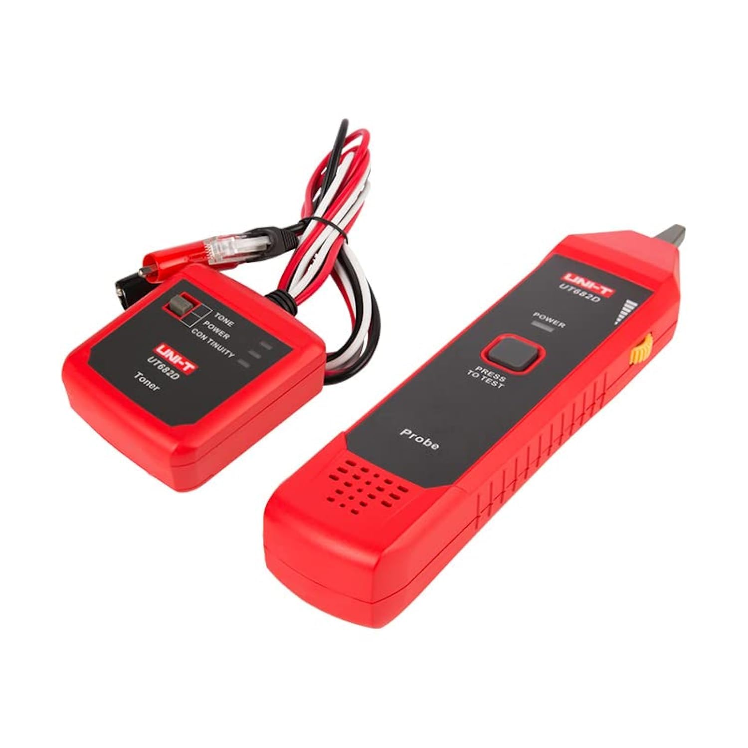 UNI-T UT682D Cable Toner and Probe Kit, Network Wire Tracer with RJ11 Connector, Tone Generator & Probe for Telephone Lines, Cable Tracing, Continuity Test & Polarity Check