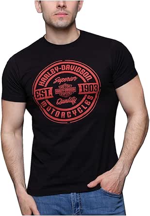 T-shirt Homme Harley-Davidson Custom Freedom - Manches Courtes - Noir - 100% Coton