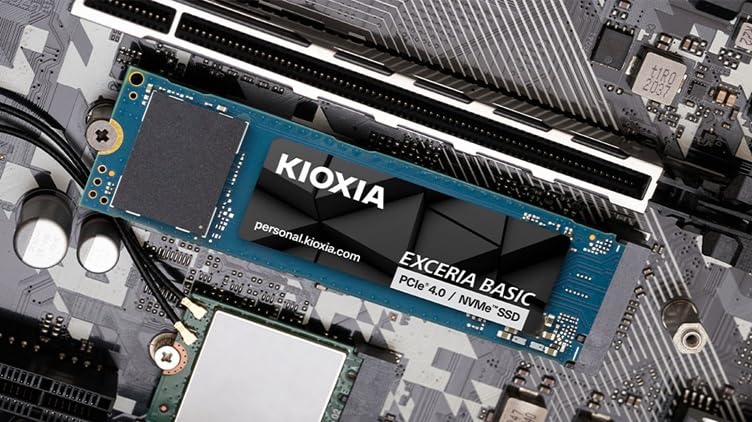 Image of KIOXIA EXCERIA Basic 1TB SSD, up to 7200MB /s R, 5Y Warranty, PCIe Gen4 NVMe M.2 (2280) | Internal Solid State Drive (SSD) | Best for AI Computing and Gaming