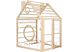 Indoor Playhouse Jungle Gym by WoodandHearts for Climbing Toddlers, Montessori Playset