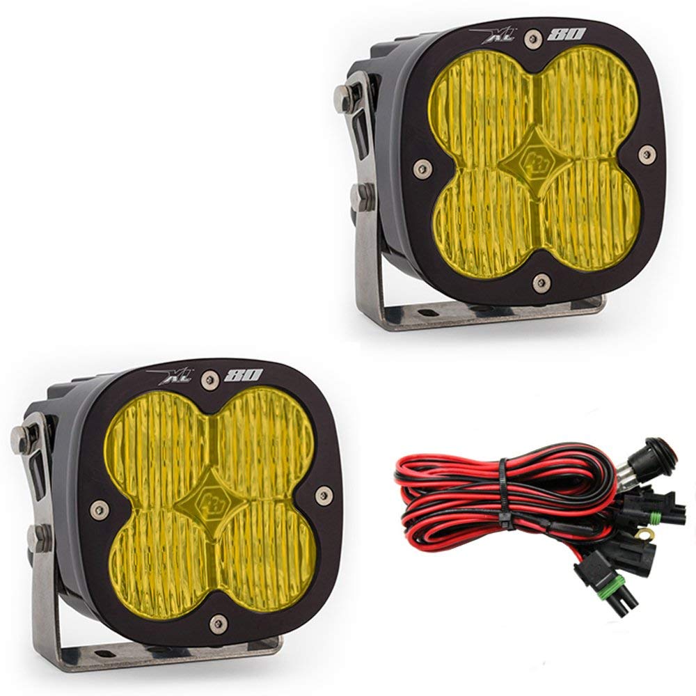 Baja Designs XL80 LED Light Pod Pair - 2 PCS LED with Wiring Harness (Wide Cornering; Amber)