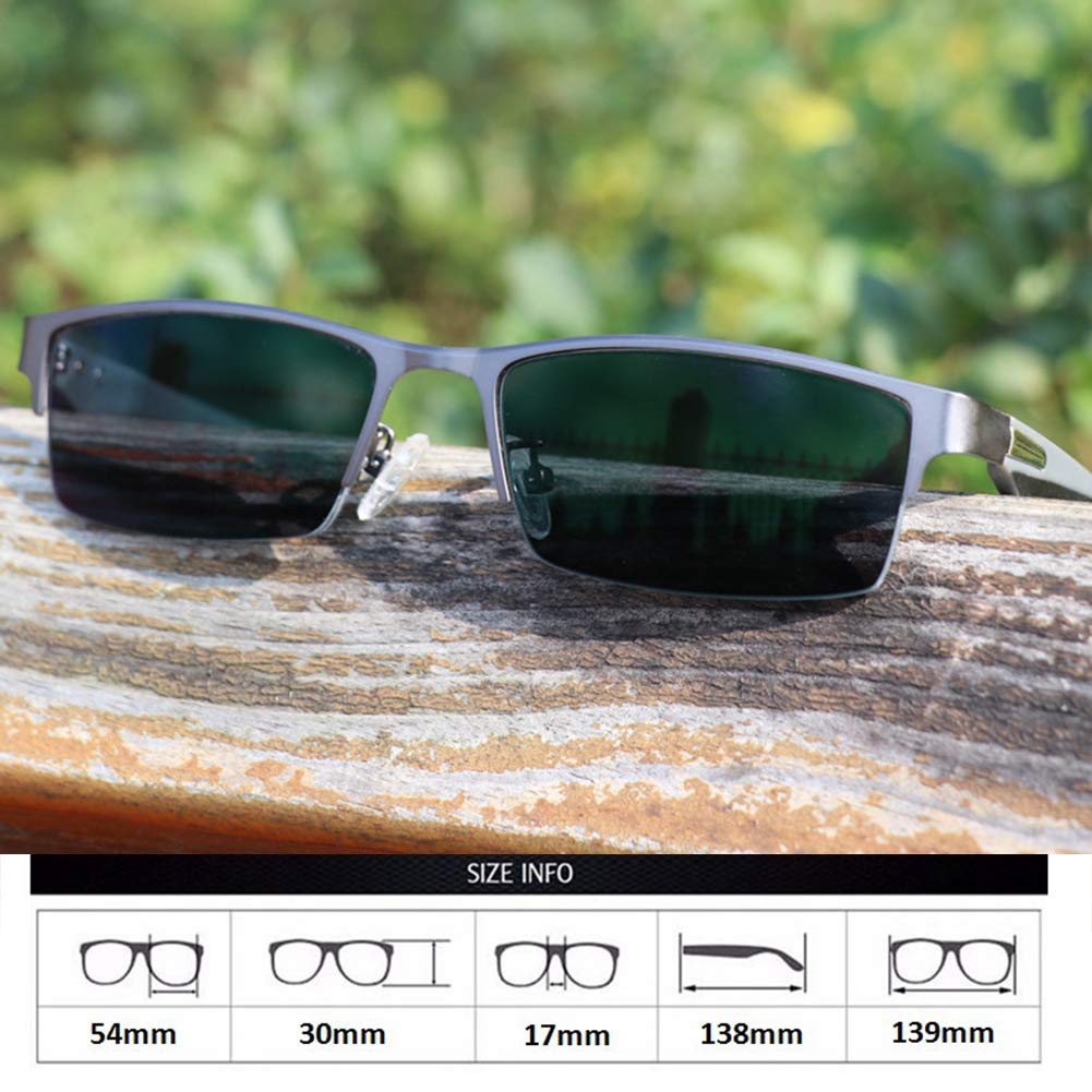 Okulary do czytania unisex z połową felgą, kieszonkowy czytnik metalowa ramka z etui okulary przeciwsłoneczne Uv400