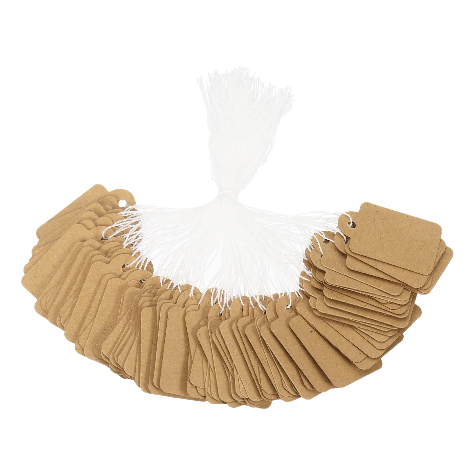 PATIKIL Price Tags with String Attached, (22 x 35mm, Khaki) (500Pcs), Writable Display Gift Tag Paper Marking Label with Hanging Strings, Suit for - Pricing/Clothing/Gift/Jewelry