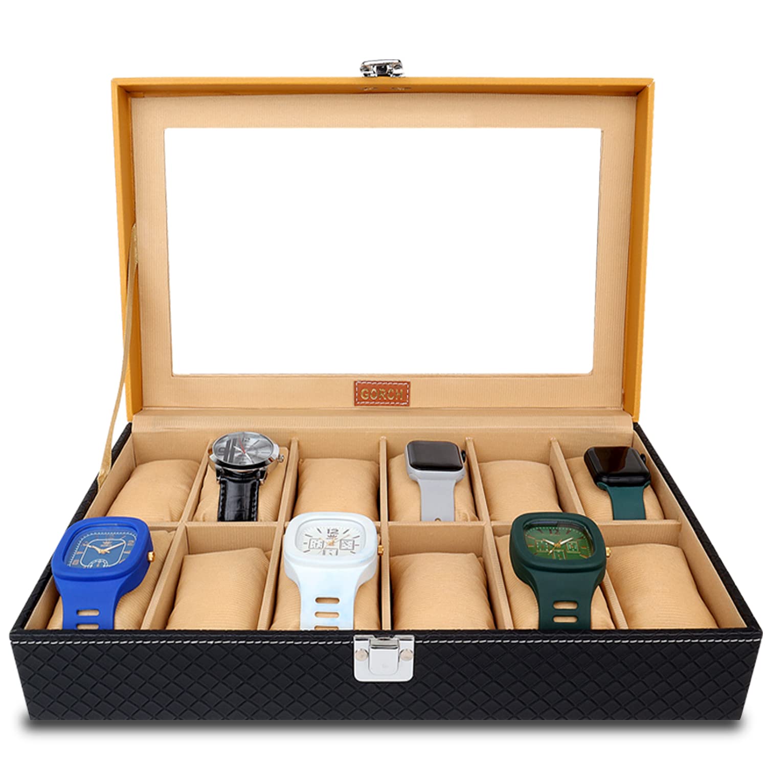 Gorch Watch Box Organizer - Mens and Womens Watch Box Holder Organizer Case - Wrist Watch Collection Holder 12 Slots - Sleek And Durable Display Case For All Watch Enthusiasts (B0C3Y2CHJ7) Amazon Price History, Amazon Price Tracker